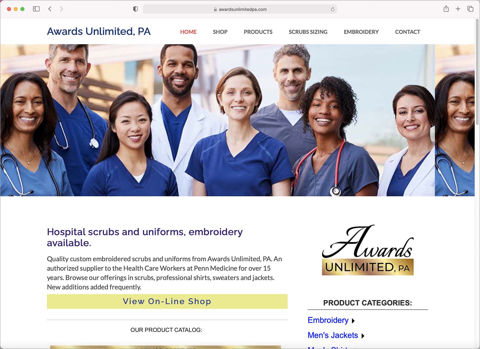 Awards Unlimited website design