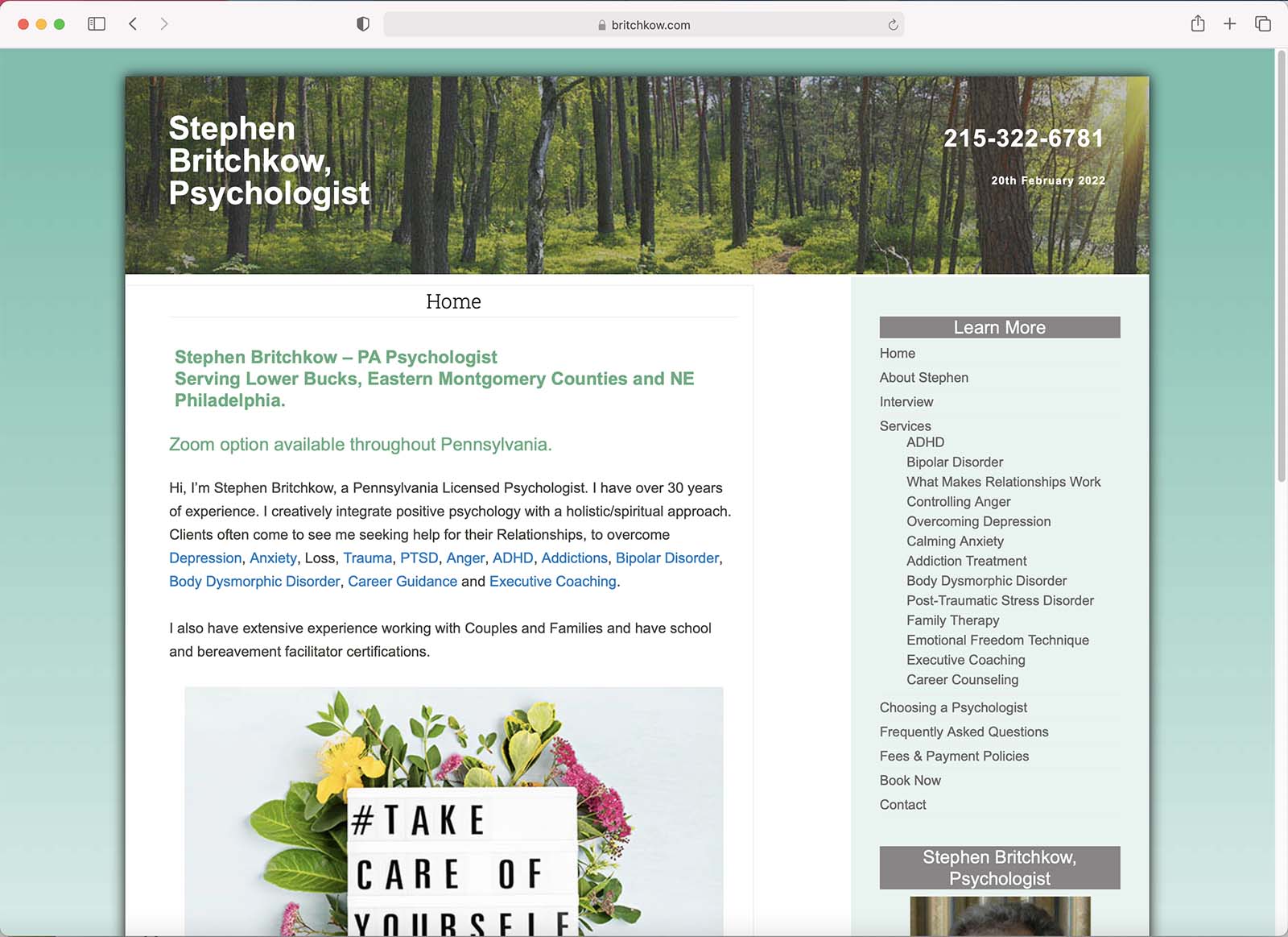 Stephen Britchkow website design